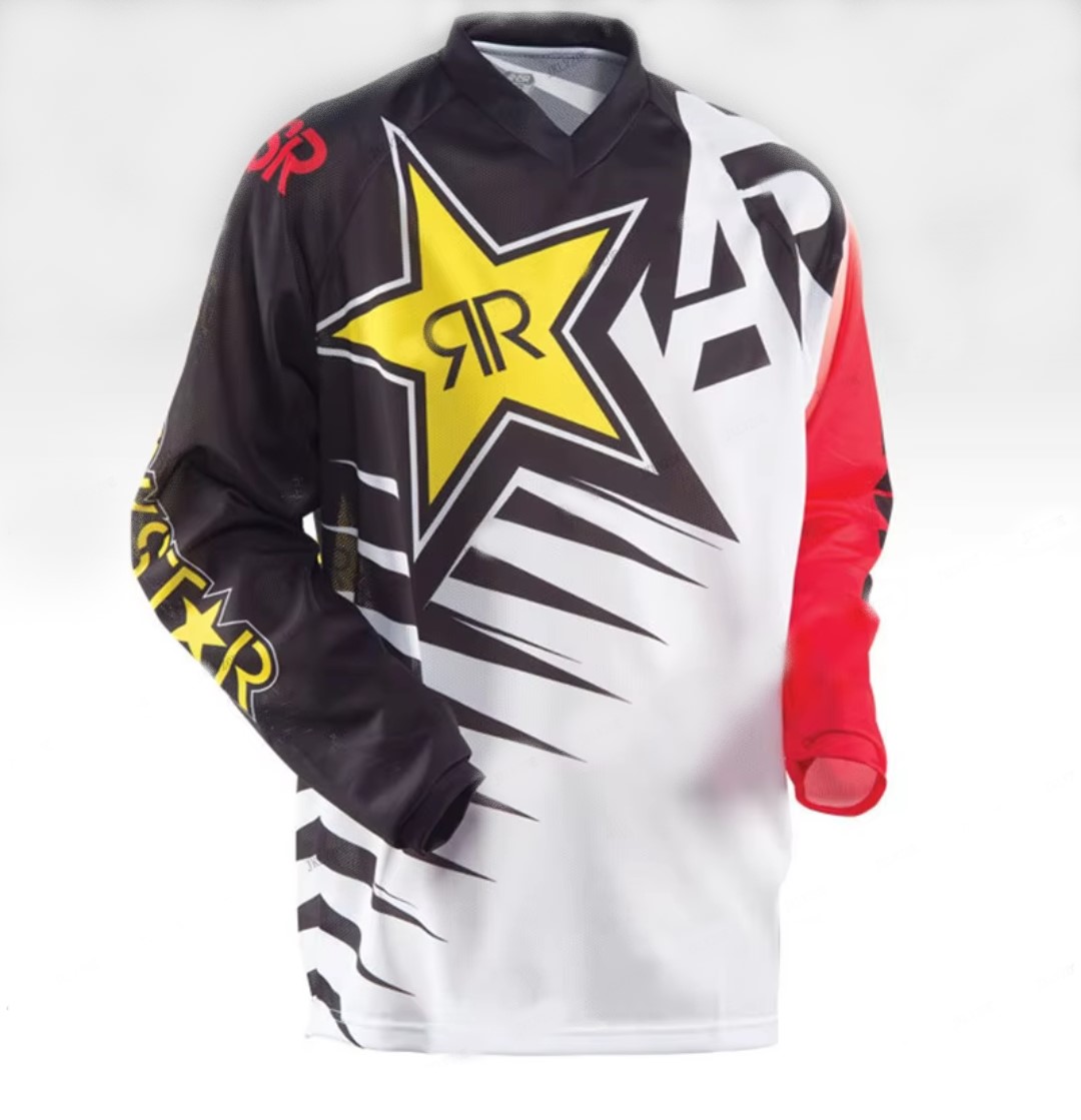 Moto dres Rockstar červeno-černo-bílý